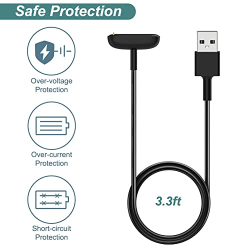 Kissmart 2-Pack USB Charging Cables for Fitbit Charge 5/6 & Luxe, 3.3ft