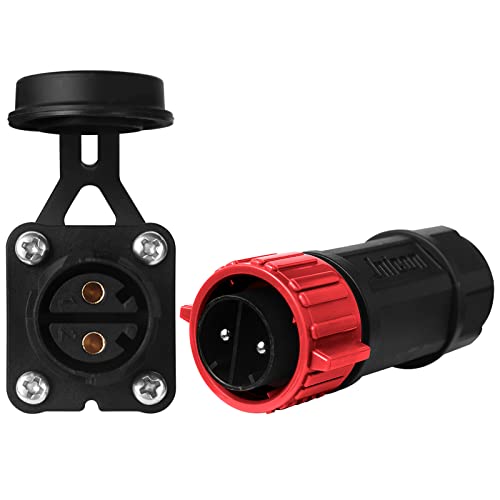 NOVINO Waterproof Trolling Motor Plug Receptacle Set 12/24/36/48V Red 1 Pack
