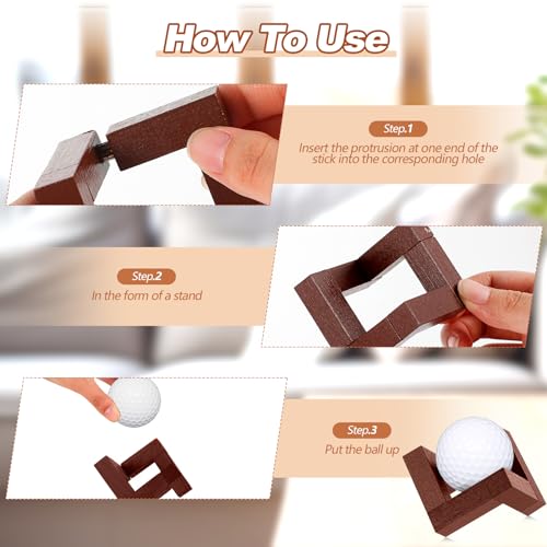 Wooden Golf Ball Display Holder - 1.97 Inch Walnut Stand - 1 Pc
