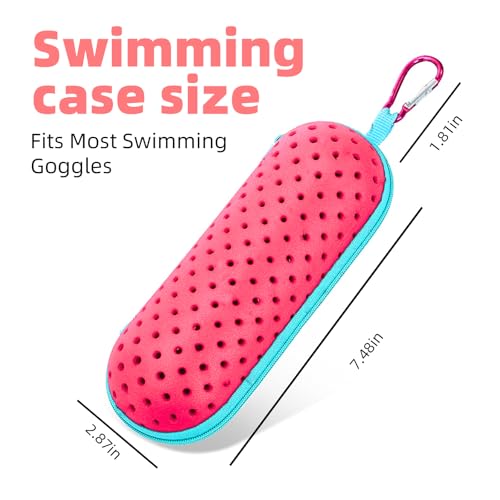 Swim Goggle Case - Shockproof EVA with Drainage Holes - Orange