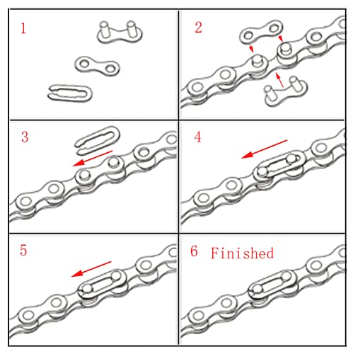 4 Pair Bicycle Missing Link - Stainless Steel Chain Connector for 1 Speed