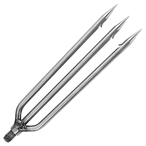 3-Prong Fishing Harpoon Spear - Stainless Steel Gig with Aluminum Rod