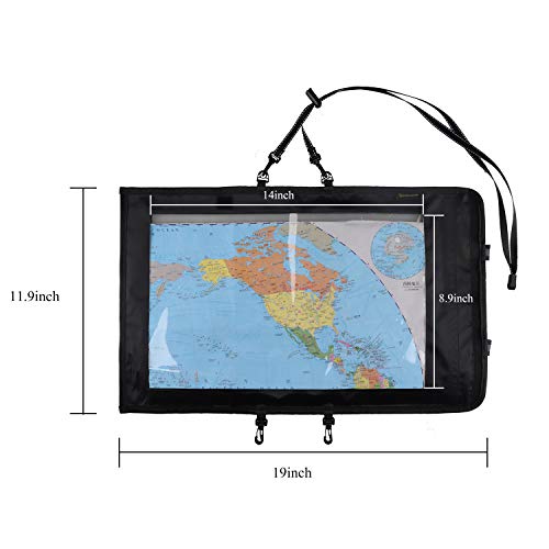 KOSIBATE Map Case, Waterproof Military Hiking Pouch Holder with Clear