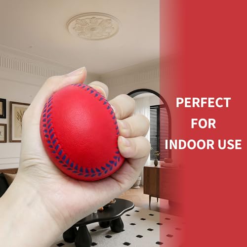 Soft Foam Baseballs - Safe Indoor/Outdoor Practice Balls, 3 Pack - Red, Blue, Green