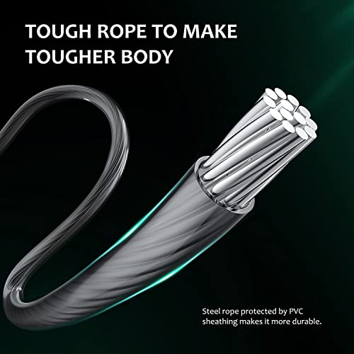 Jump Rope with Counter - Adjustable Steel Rope - White