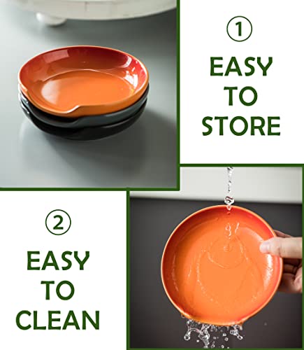 5-Inch Ceramic Spoon Rest for Stove Top - Gray Kitchen Utensil Holder
