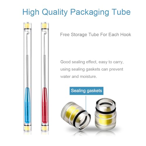4-Pack Fish Hook Remover Tool with Storage Tubes - Quick Dehooker Set