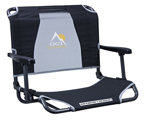 Comfort Stadium Chair with Armrests - Black