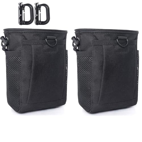Tactical Molle Admin Pouch Set - 2 Pack with US Flag Patch