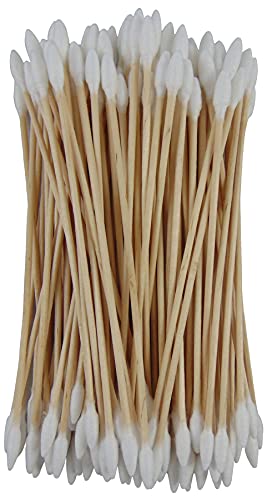 6 Inch Double Tapered Tip Cotton Swabs - 100 Pack for Gun Cleaning