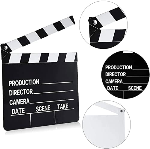 BBTO Movie Film Clap Board - 10 Pieces, 7 x 8 Inch Writable Directors Clapper | Black & White