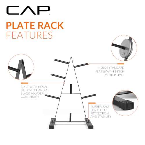 CAP Barbell Compact 1-Inch Weight Plate Rack - Space-Saving Steel Storage
