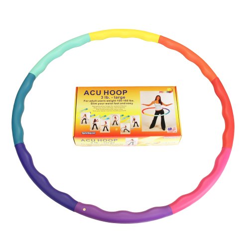 Weighted Hula Hoop 3.3lb Large Rainbow Exercise Hoop for Fat Loss & Fitness