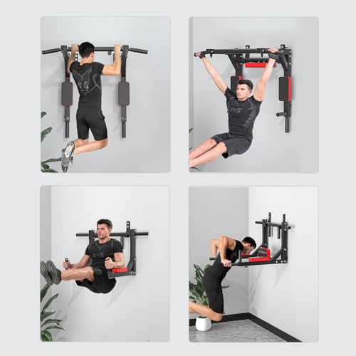 Wall Mounted Pull Up Bar - Heavy Duty Chin Up & Dip Station