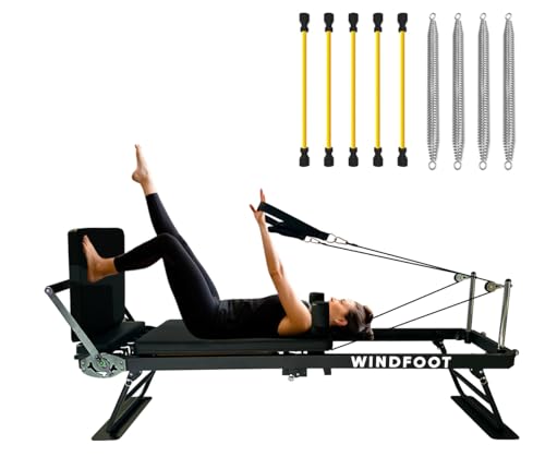 Pilates Reformer Machine with Jump Board - Foldable, Black