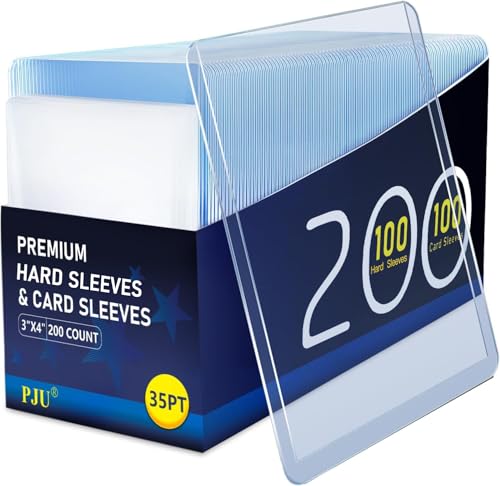 200 Card Sleeves Set - Hard & Soft Plastic Trading Card Protectors