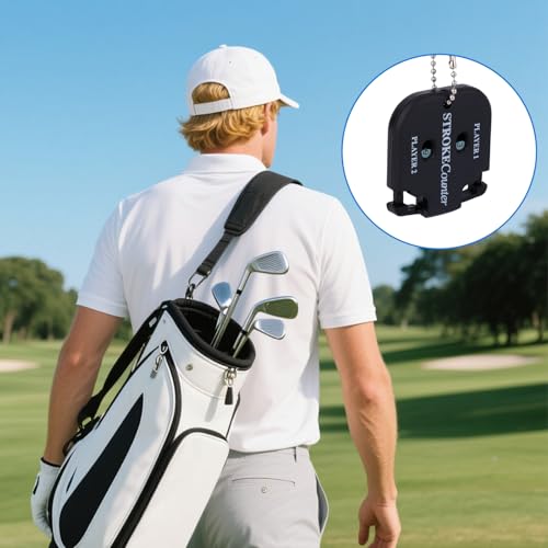 Golf Stroke Counter - Portable Score Keeper for 2 Players - Black