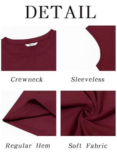 Men's Sleeveless Workout Tank Top - Burgundy, Large