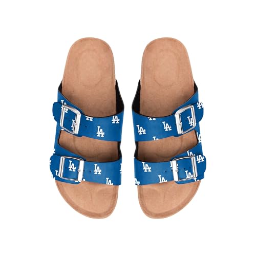 MLB Women's Mini Print Double Buckle Sandals - Los Angeles Dodgers, Small
