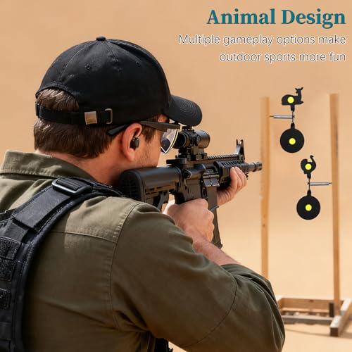 Auto Reset Spinner Shooting Targets - 4-Pack, Animals Group 1