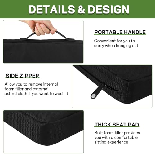 Portable Bleacher Seat Cushions - 4 Pack, Waterproof Foam Padding
