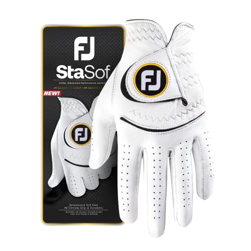 Men's StaSof Golf Glove - White, Large, Left Hand