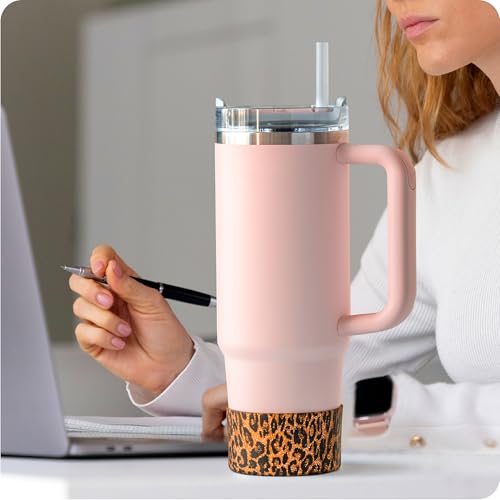 Silicone Boot Sleeve for Stanley Tumblers - Pink Leopard