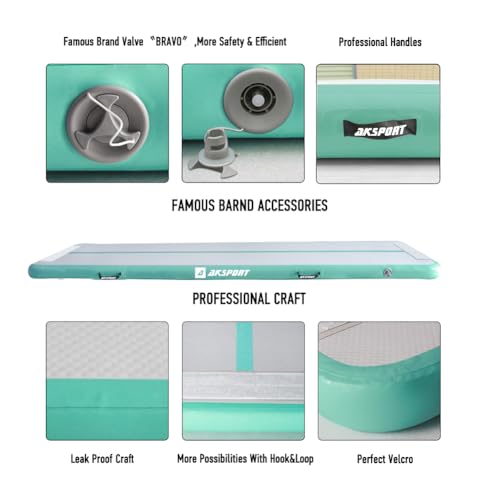 Inflatable Gymnastics Air Mat - 10ft Tumble Track - Mint Green