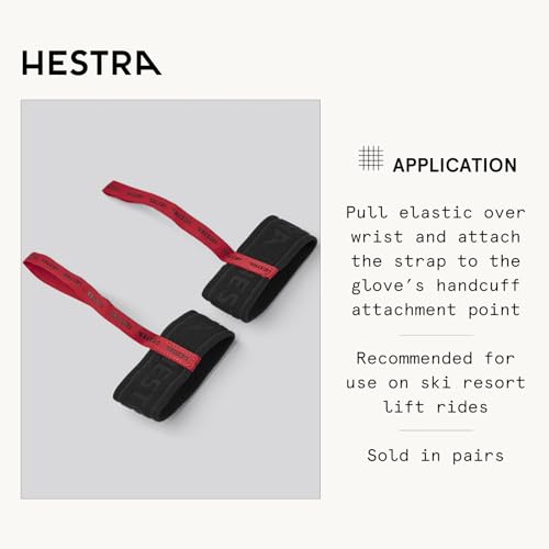 Hestra Women's Elastic Wrist Leash for Gloves - Black, Size 5-9