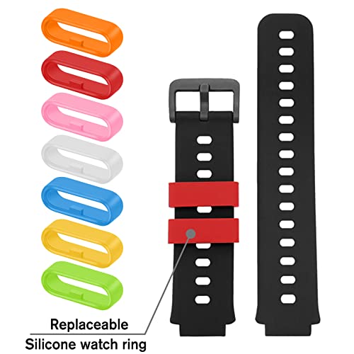 10 Pcs Silicone Watch Strap Fastener Rings - 20mm, 7 Colors