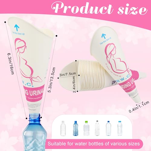 20 Pack Disposable Female Urinal Funnels for Travel - Stand Pee Cup