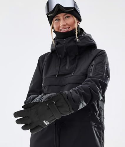 Windproof Thermal Ski Gloves for Women - Black Touchscreen