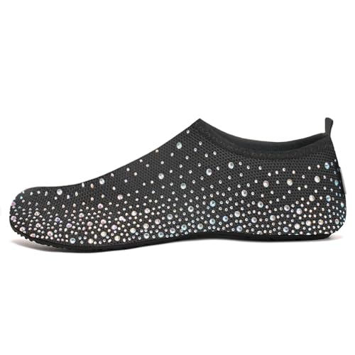 Barefoot Water Shoes for Women - Aqua Socks, 7.5-8.5 Diamond-Colorful