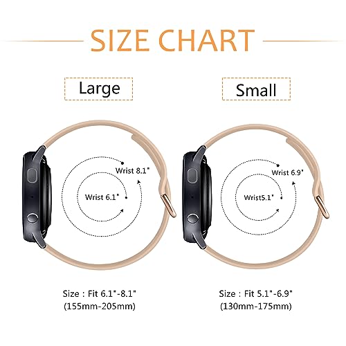 20mm Quick Release Silicone Watch Band for Smart Watches - Stone - Large