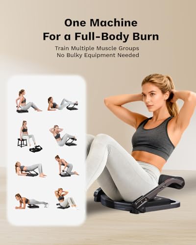 Ab Machine with 4-Speed Auto Rebound - Sit Up Trainer Black