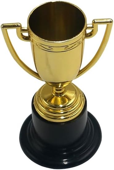 Mini Gold Award Trophy Cups - 4 PCS 3.74 Inch Plastic Trophies for Graduation & Sports Events