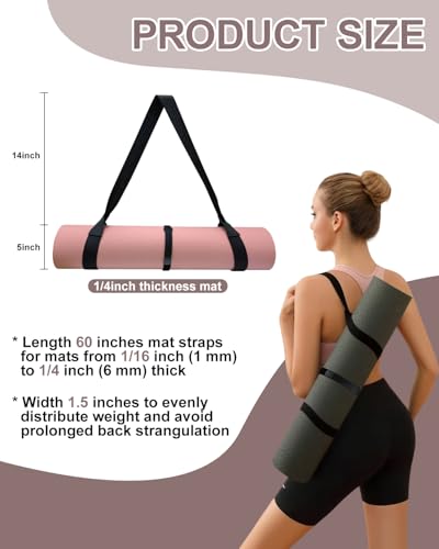 Yoga Mat Strap Carrier with Adjustable Hook-and-Loop Fasteners