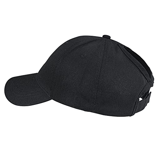 High Ponytail Baseball Cap - Women’s Adjustable Sun Hat - Black