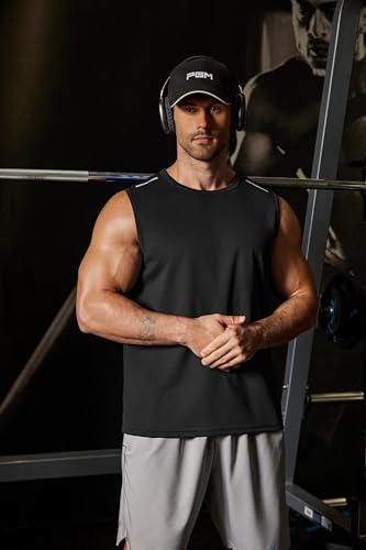 Men's Quick Dry Sleeveless Workout Tank Top - Moisture Wicking Athletic Shirt