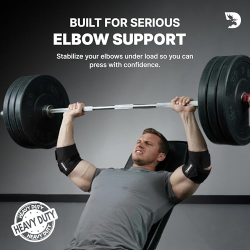Adjustable Elbow Wraps for Weightlifting - One Size Black