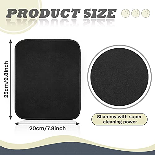 Microfiber Bowling Ball Towel - 10x8 Inch Shammy Pad, Black