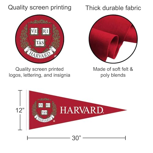 Harvard Full Size Felt Pennant - 12" x 30"