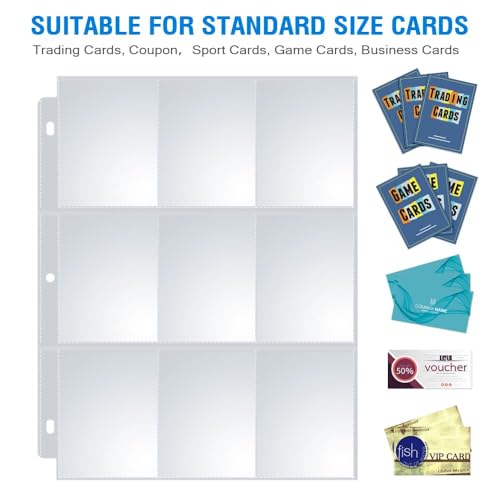 Sooez Trading Card Sleeves for Binder, Double Sided Holder, 36 Pack