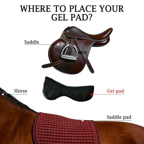 THREE ARCHERS Silicone Gel Horse Saddle Pad - Non-Slip, Shock Absorbing, All-Purpose Riding Pad
