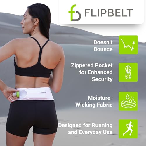 Zipper Running Belt - Medium Black Waist Pack for Fitness