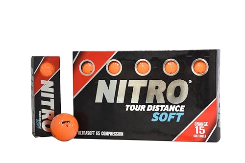 Nitro Tour Distance Soft 15 Pack Golf Balls – Orange