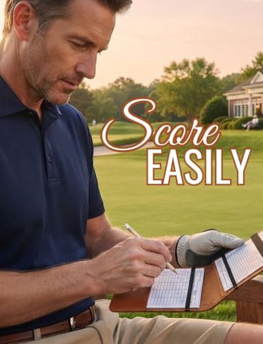 Personalized Golf Scorecard Holder with Pencil & Scorecards - Brown