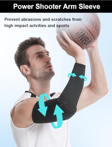 Honeycomb Anti-Collision Padded Arm Sleeves - Large/White, 2 Pack