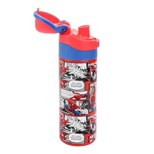 Spider-Man Comic Panels 24 Oz Stainless Steel Water Bottle - Kids Travel & Gift