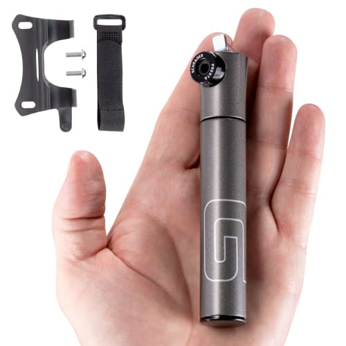 GIYO Mini Bike Pump with All Metal CNC Valve Lock for MTB Schrader & Presta 80 PSI